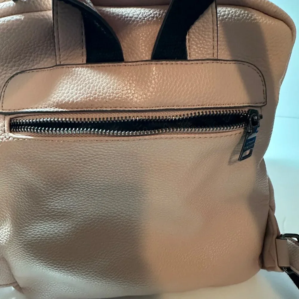 Steve Madden Logo Backpack Shoulder Bag Purse Blush Pink - Picture 9 of 12